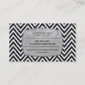 クールはっきりした山模様の銀箔グリッター 名刺 (裏面)
