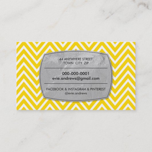 クールはっきりした山紋銀箔パネル 名刺 (裏面)