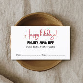 クールはっきりした白黒レッドサロンアポイントメントクーポン 割引カード