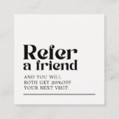 クールはっきりした白黒美しいサロン 紹介カード (正面)