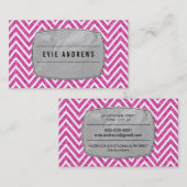 クールはっきりした紋銀箔グリッターピンク 名刺 (正面/裏面)