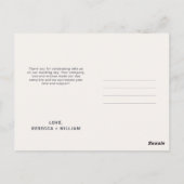 クールアイボリーの写真結婚に感謝 ポストカード (裏面)
