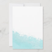 クールアクアブルーウェーブスプラッシュビーチウェディング 招待状 (裏面)