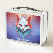 クールアニメ魔法ねこゴシックパーソナライズされた メタルランチボックス (裏面)