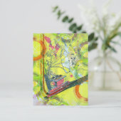 クールアンティーク音楽プレーヤー音楽ノートカラフル ポストカード (スタンド正面)