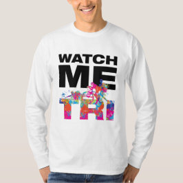 クールウォッチミートライ+トライアスロン+レースカラースプラッターズ Tシャツ