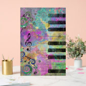 クールウォーター色カラフルピアノ アクリルサイン (ウェディング)