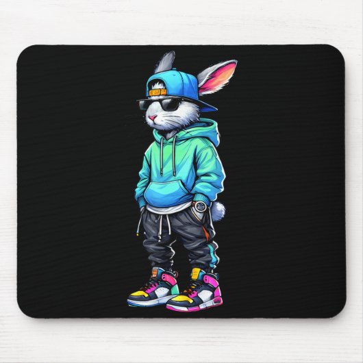 クールウサギサングラスイースターの日少年用Co マウスパッド (正面)
