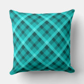 クールエレガントターコイズ格子型ビッグ装飾用クッション クッション (裏面)