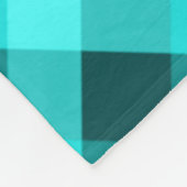 クールエレガントターコイズ格子大型フリースブランケット フリースブランケット (角)