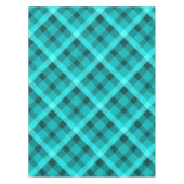 クールエレガントターコイズ格子状の小さなテーブルクロス テーブルクロス (正面)