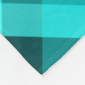 クールエレガントターコイズ格子状中フリースブランケット フリースブランケット (角)