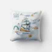 クールカスタマイズ可能な海でのDude Ship クッション (正面)