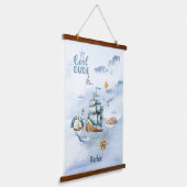 クールカスタマイズ可能な海でのDude Ship 吊り下げ型タペストリー (傾斜あり)