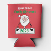 クールカスタム – 家族のクリスマス（名前を追加） 缶クーラー (正面)