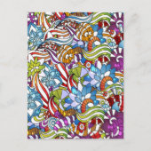 クールカラフルの離れ花は点を渦巻く ポストカード (正面)