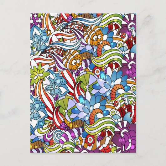 クールカラフルの離れ花は点を渦巻く ポストカード (正面)