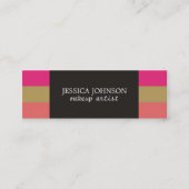 クールカラフルストライプGRAYメイクアップアーティスト スキニー名刺 (正面)