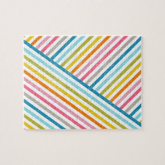 クールカラフルトレンディーの両端のストライプ方法 ジグソーパズル (横)