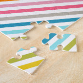 クールカラフルトレンディーの両端のストライプ方法 ジグソーパズル (側面)