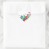 クールカラフルノートとサウンドアートイメージ ハートシール (バッグ)