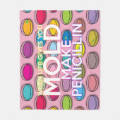 クールカラフルモダンおもしろい引用文ことわざ フリースブランケット (正面)