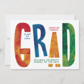 クールカラフル抽象芸術院写真タイポグラフィ 案内状 (正面)