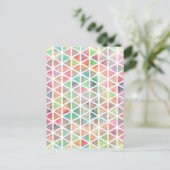 クールカラフル水絵を描色三角形 ポストカード (スタンド正面)