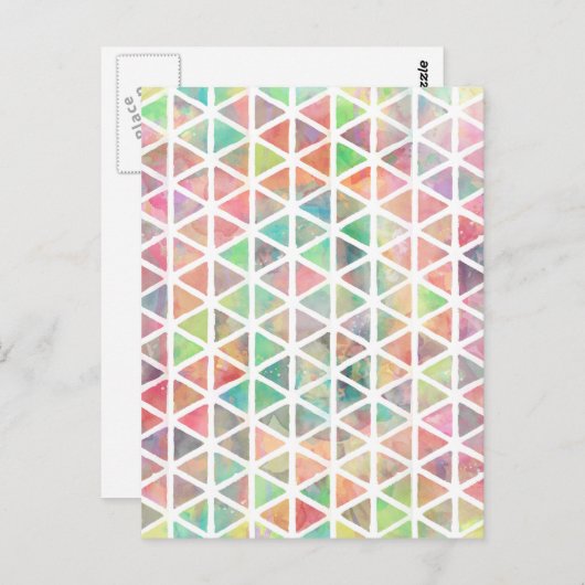 クールカラフル水絵を描色三角形 ポストカード (正面/裏面)