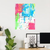 クールカラフル鮮やか水の色ラブワード ポスター (ホームオフィス)