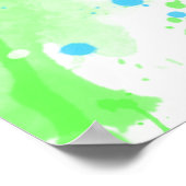 クールカラフル鮮やか水の色ラブワード ポスター (角)