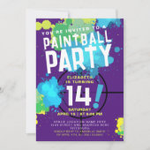 クールカラフルPaintball Outdoor Shoot Team 招待状 (正面)