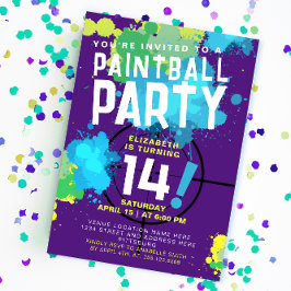 クールカラフルPaintball Outdoor Shoot Team 招待状