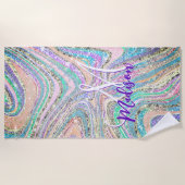 クールガーリーフェイクグリッター ビーチタオル (正面)