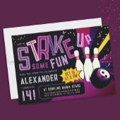 クールガーリーボーリングカラフルストライク 招待状