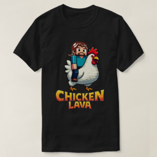 クールキッズのためのLava Chicken Miner Meme ゲームTシャツ Tシャツ