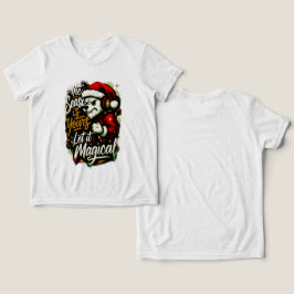 クールキッズ クリスマス エッジー サンタ ベア DJ Tシャツ