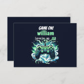 クールキッズ ゲーミング レベルアップ 5歳の誕生日 サンキューカード (正面/裏面)