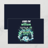 クールキッズ ゲーミング レベルアップ 5歳誕生日 サンキューカード (正面/裏面)