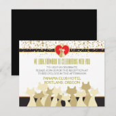 クールキャッツのウェディングステーショナリー 招待状 (正面/裏面)