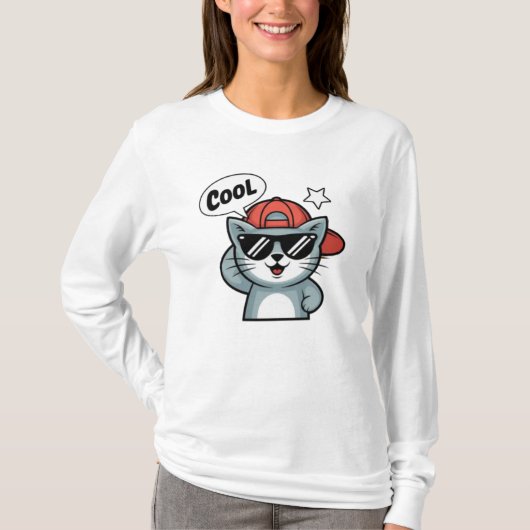 クールキャットな態度 Tシャツ (正面)