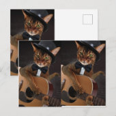 クールキャットギタリスト ポストカード (正面/裏面)