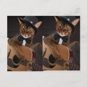 クールキャットギタリスト ポストカード