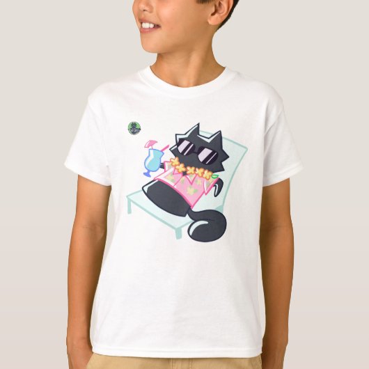 クールキャットサマー - アラスカキャットカフェ Tシャツ (正面)