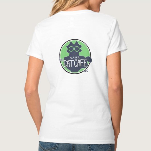クールキャットサマー - アラスカキャットカフェ Tシャツ (裏面)