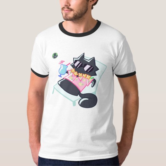 クールキャットサマー - アラスカキャットカフェ Tシャツ (正面)