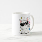 クールキャットサングラスのデザイン コーヒーマグカップ (正面右)
