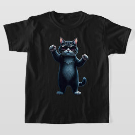 クールキャットロックダンサーTシャツ | 面白い動物音楽ギフト Tシャツ