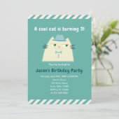 クールキャット男子の誕生日パーティー 招待状 (スタンド正面)