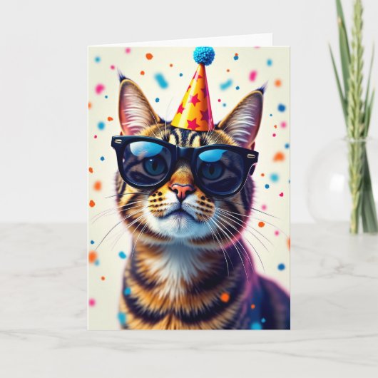 クールキャット誕生日カード カード (正面)